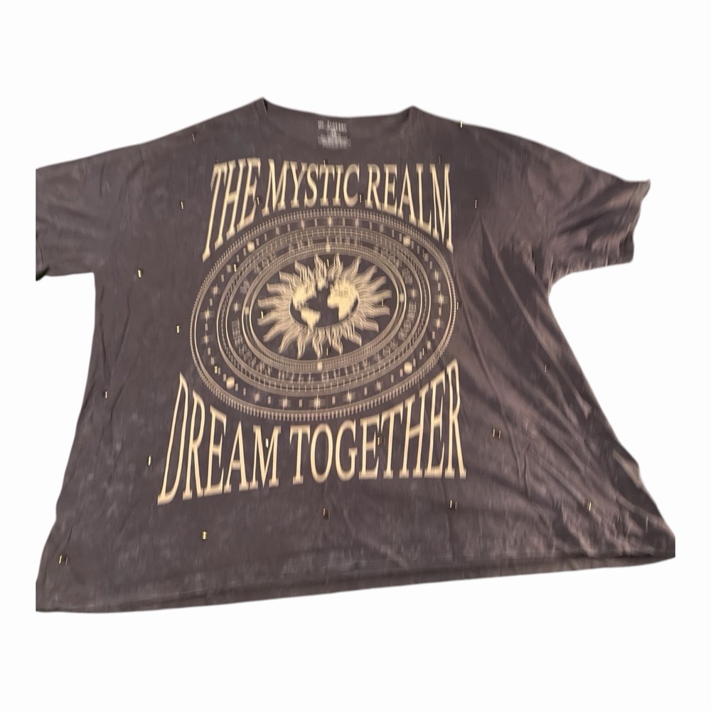 Ms. Jantzen Celestial Whimsigoth Mystic Realm Shirt Womens 3X Gray Stud Gothic